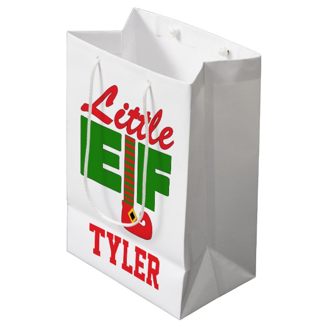Sac Cadeau Moyen Petit Elfe (Devant Angle)