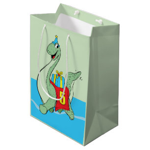 Sac Cadeau Moyen Petit garçon, 5e anniversaire Dinosaur