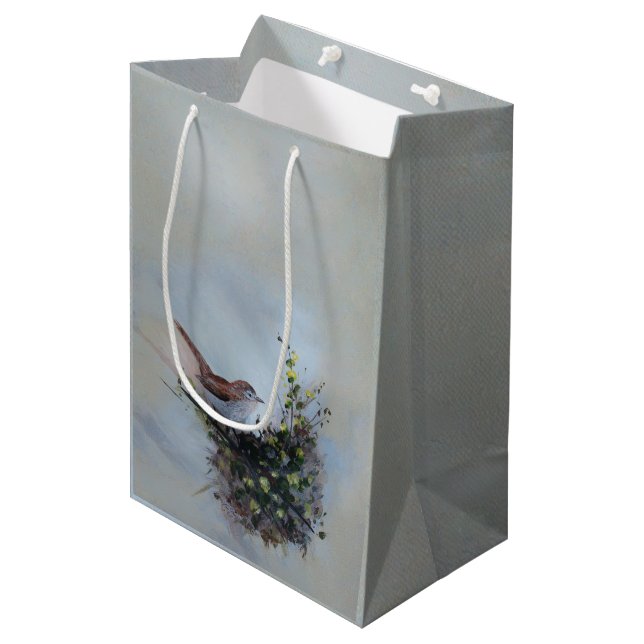Sac Cadeau Moyen Petit Oiseau (Devant Angle)
