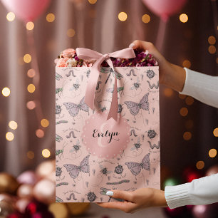 Sac Cadeau Moyen Petite fille Blush rose doux petit critère Monogra