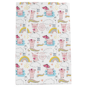 Sac Cadeau Moyen Petits cochons mignons