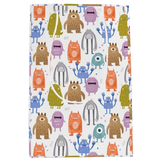 Sac Cadeau Moyen Petits monstres pour enfants (Devant)