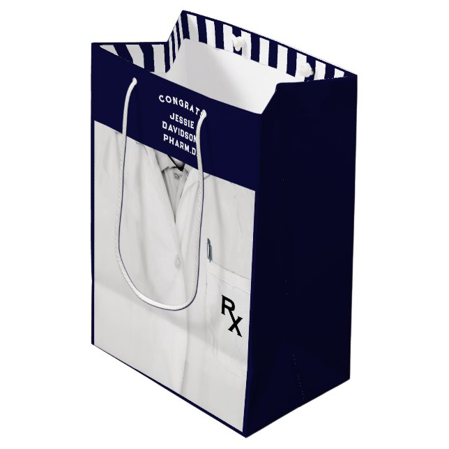 Sac Cadeau Moyen Pharmacy School Grad (Devant Angle)