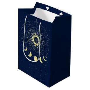 Sac Cadeau Moyen Phases de la lune solaire céleste Zodiac