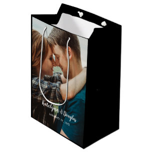 Sac Cadeau Moyen Photo de mariage personnalisée
