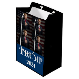 Sac Cadeau Moyen Photo Donald Trump - Président - assez dit