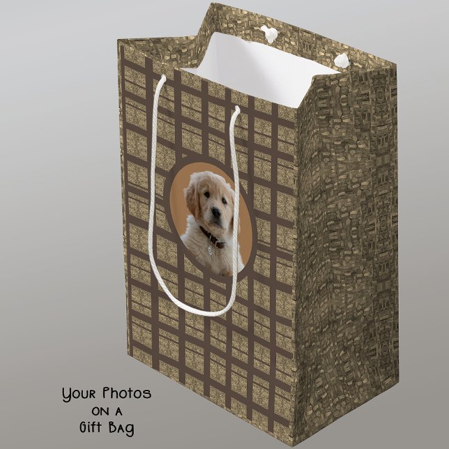 Sac Cadeau Moyen Photo personnalisée Brown et Amoureux de les chien (Créateur téléchargé)