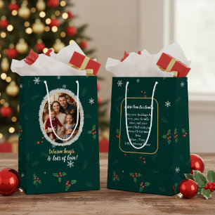 Sac Cadeau Moyen Photographie encadrée de guirlande de Noël ID1215
