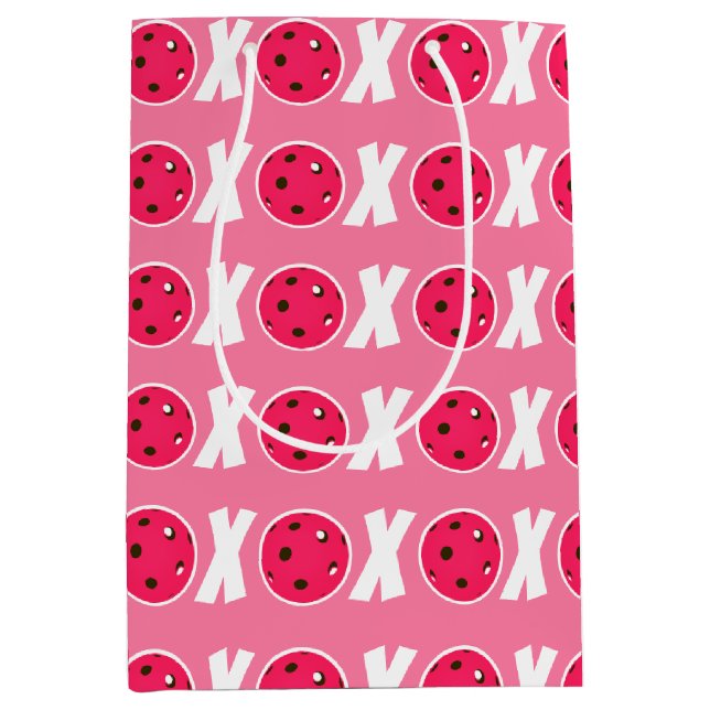Sac Cadeau Moyen Pickleball Lover Valentine XOXO Pickleballs (Devant)