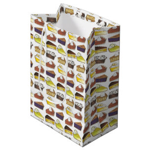 Sac Cadeau Moyen Pie Slice Pomme Citrouille Banane clé Lime Blueber