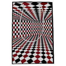 Pièce à carreaux rouges blancs et noirs à haut con