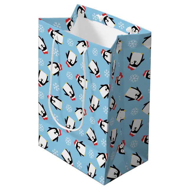 Sac Cadeau Moyen Pingouins (Devant Angle)