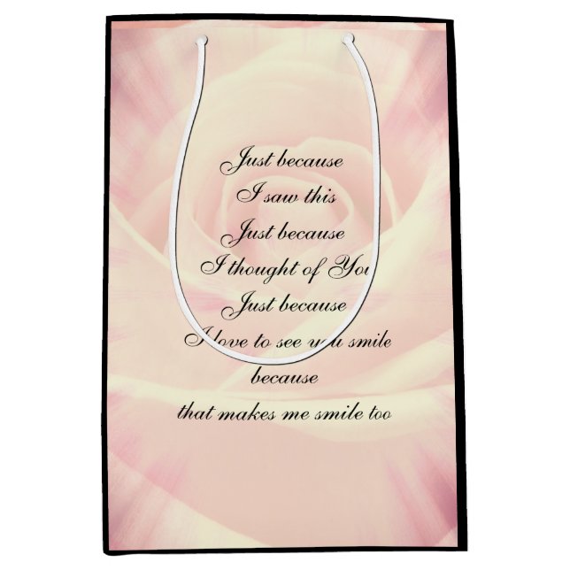 Sac Cadeau Moyen Pink Country Chic Poem design (Devant)