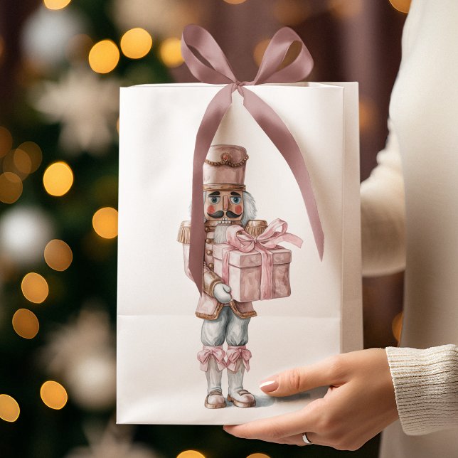Sac Cadeau Moyen Pink Nutcracker Christmas Gift Bag (Créateur téléchargé)