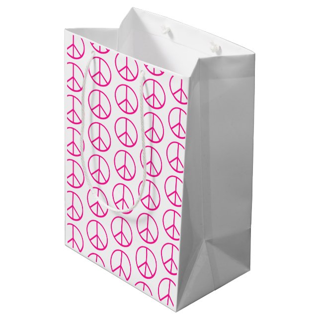 Sac Cadeau Moyen Pink Peace Sign Gift Wrap (Dos Angle)