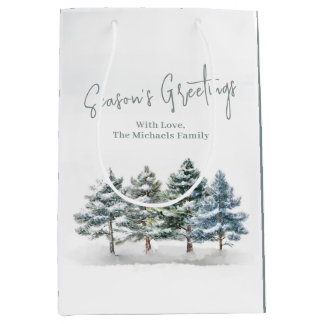 Sac Cadeau Moyen Pins rustiques Noël Personnalisé