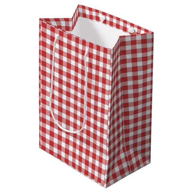 Sac Cadeau Moyen Pique Gingham Pique-nique à la campagne (Devant Angle)