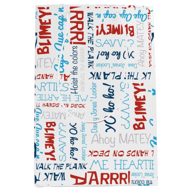 Sac Cadeau Moyen Pirate Slogans Party Pirate Medium Cadeau (Devant)
