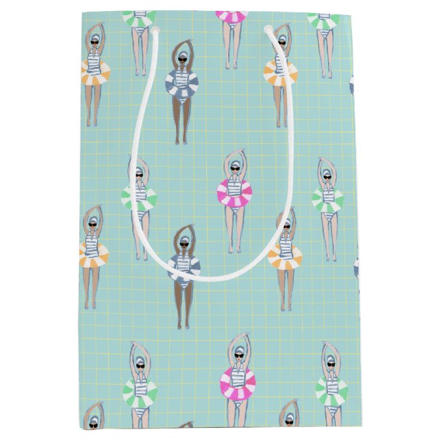 Sac Cadeau Moyen Piscine Artistique vintage (Devant)