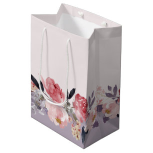 Sac Cadeau Moyen Pivoine Pastel