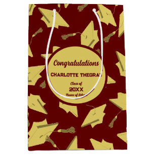Sac Cadeau Moyen Plafonds d'obtention d'or en l'air sur Maroon Part