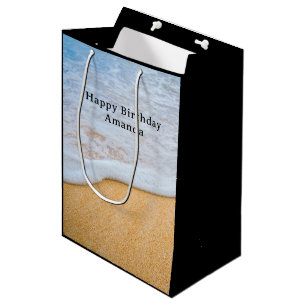Sac Cadeau Moyen Plage de sable avec Surf en mousse Anniversaire