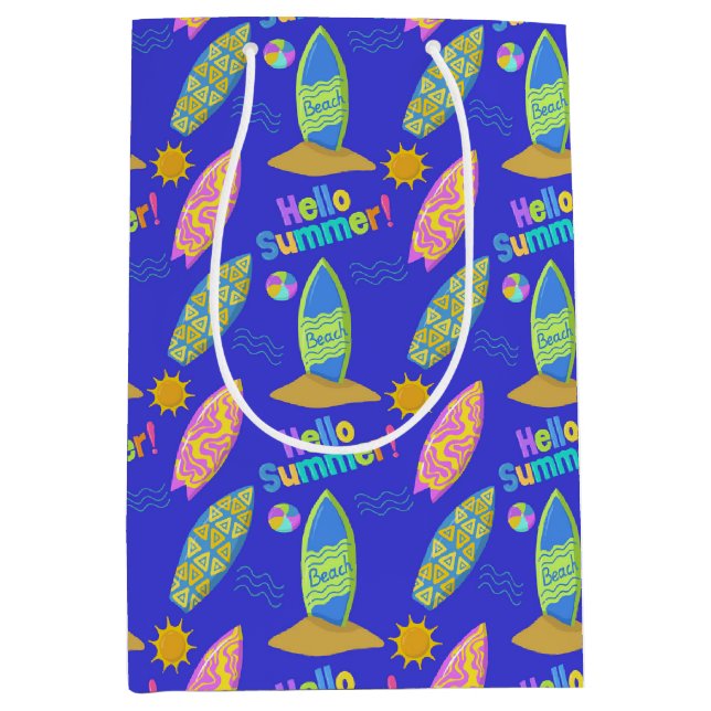 Sac Cadeau Moyen Plage de surf Été (Devant)