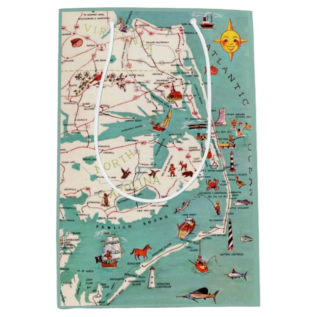 Sac Cadeau Moyen Plages des Banques Extérieures (Devant)