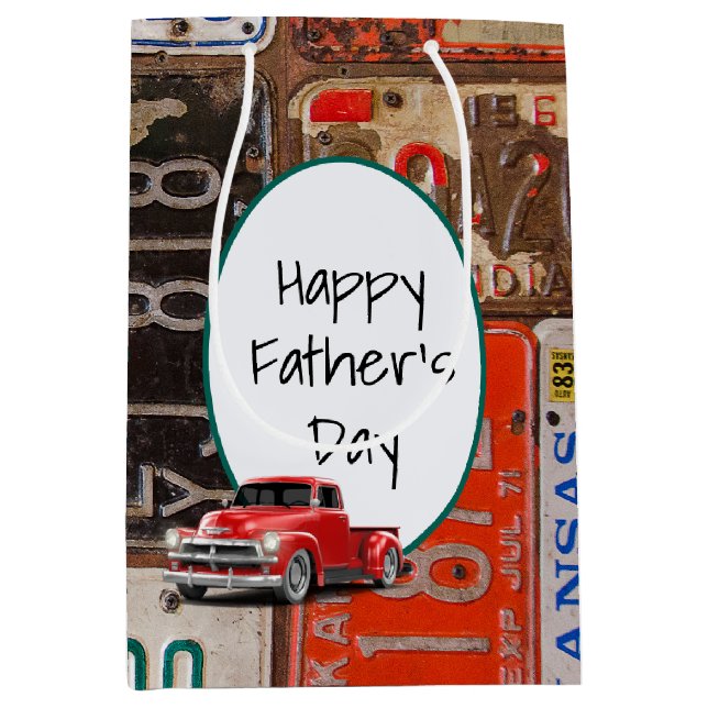 Sac Cadeau Moyen Plaques de camionnettes et d'anciens permis (Devant)