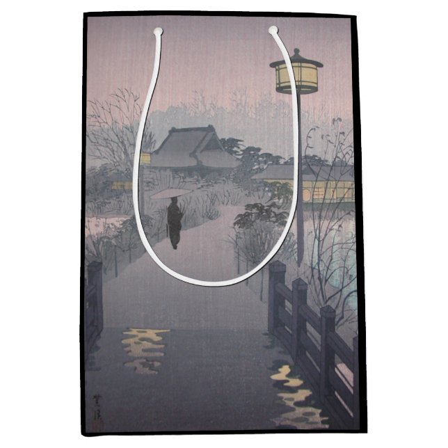Sac Cadeau Moyen Pluie au crépuscule sur le chemin de Shinobazu au  (Devant)