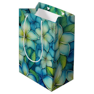 Sac Cadeau Moyen Plumeria bleue