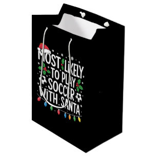 Sac Cadeau Moyen Plus Susceptible De Jouer Au Football Avec Santa F