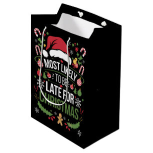 Sac Cadeau Moyen Plus susceptible d'être en retard pour Noël Famill