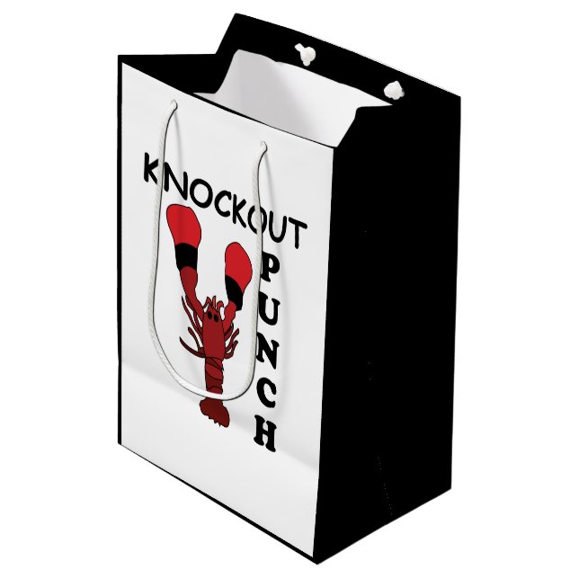 Sac Cadeau Moyen Poing de Knockout de Boxe de Homard  (Devant Angle)