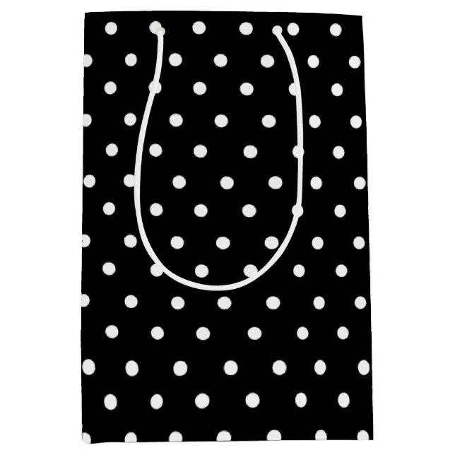Sac Cadeau Moyen Point Polka noir (Devant)