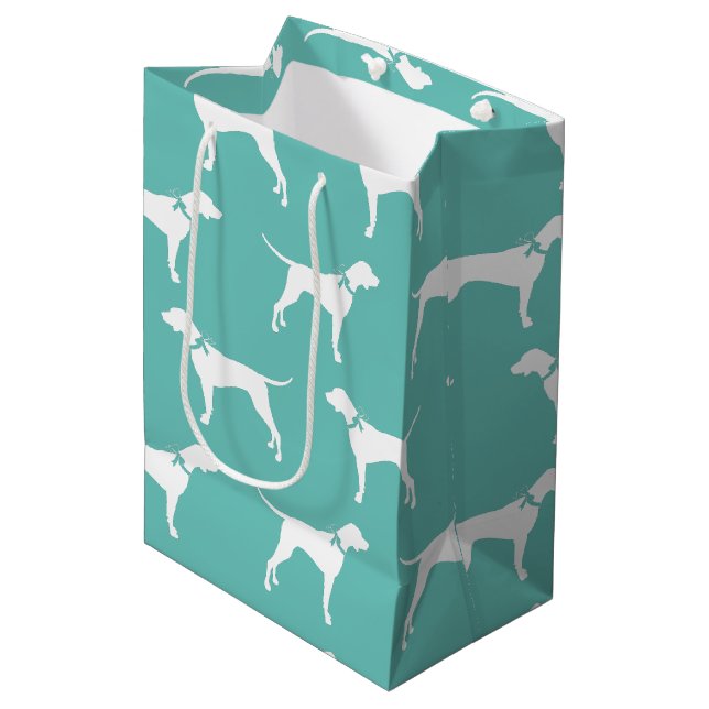 Sac Cadeau Moyen Pointer Chien Chien Chiot Anglais Setter (Devant Angle)