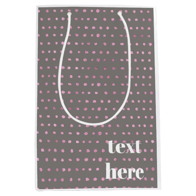 Sac Cadeau Moyen Points de paillettes de luxe (Devant)