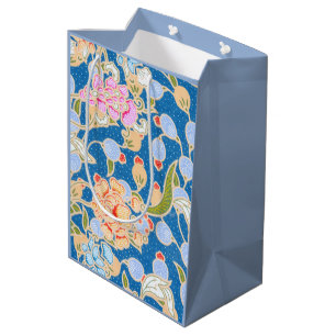 Sac Cadeau Moyen Points Motifs de style Batik Fleurs Arrière - plan