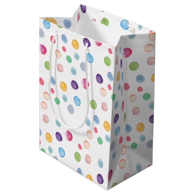 Sac Cadeau Moyen Pois aquarelle (Dos Angle)