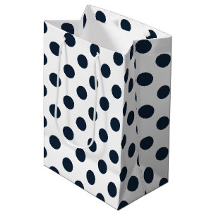 Sac Cadeau Moyen pois bleu marine sombre
