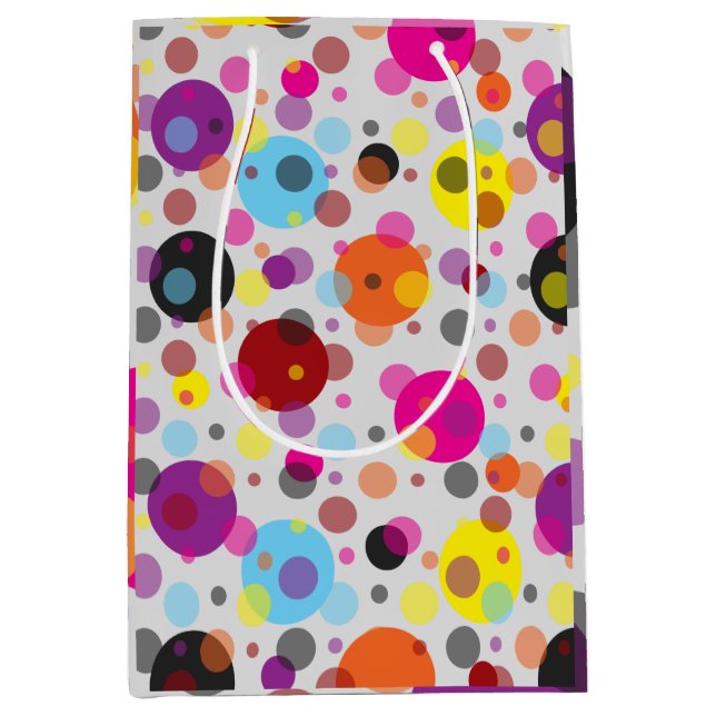 Sac Cadeau Moyen Pois coloré (Devant)