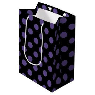 Sac Cadeau Moyen Pois ultra violets en noir