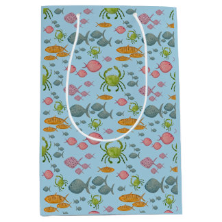 Sac Cadeau Moyen Poissons et crabes