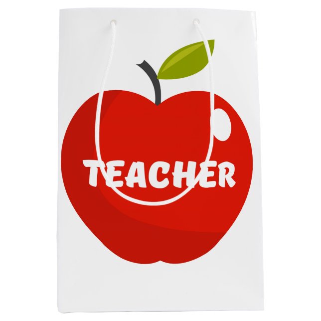 Sac Cadeau Moyen Pomme des enseignants (Devant)