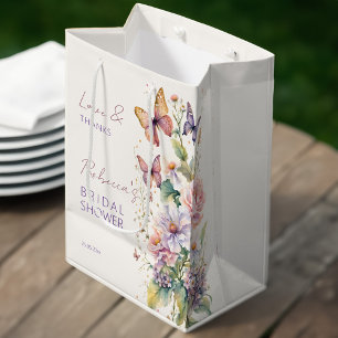 Sac Cadeau Moyen Pommes à papillons douche nuptiale fleurie faveurs