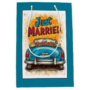 Sac Cadeau Moyen Pop Art juste marié