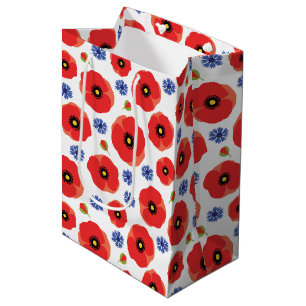 Sac Cadeau Moyen Poppys Et Cornflowers Motif