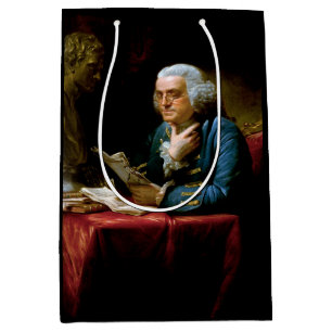 Sac Cadeau Moyen Portrait de pouce, Benjamin Franklin Père fondateu