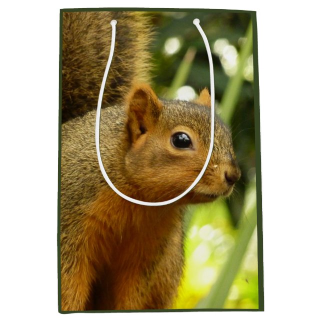 Sac Cadeau Moyen Portrait of a Squirrel Nature Animal Photography (Devant)