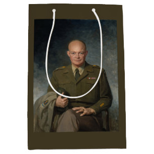 Sac Cadeau Moyen Portrait peint 5 étoiles du général Dwight Eisenho